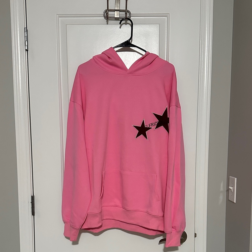 Aelfric Eden Pink Color Contrast Star Hoodie